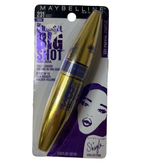 Maybelline New York The Colossal Big Shot Waterproof Mascara 232 POPPIN' purple - Picture 1 of 5